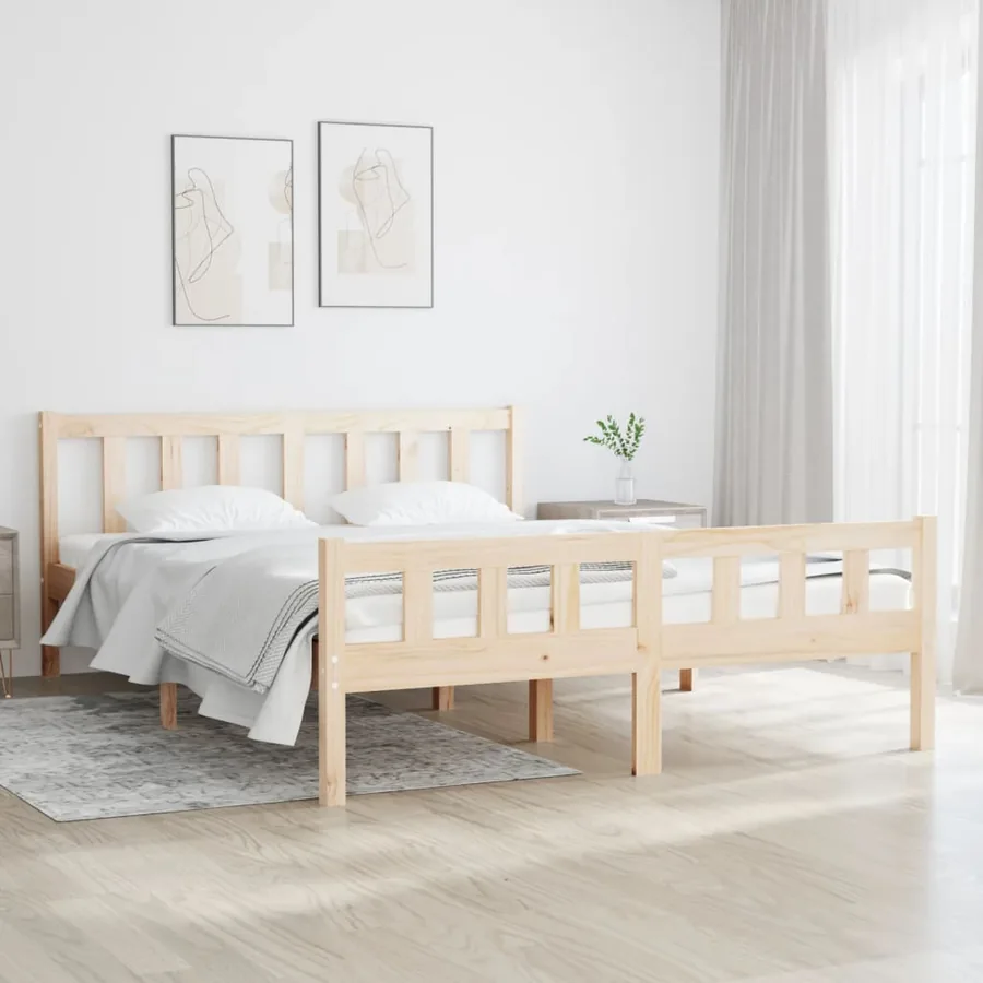 Cadre de lit sans matelas bois massif
