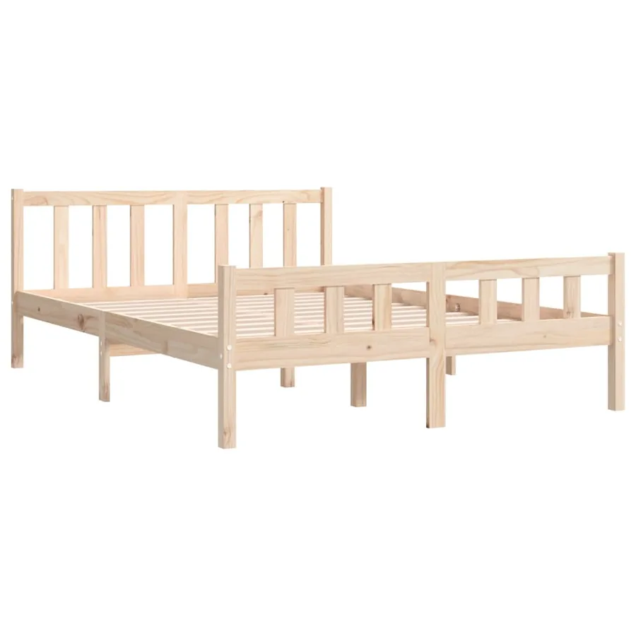 Cadre de lit sans matelas bois massif - 4