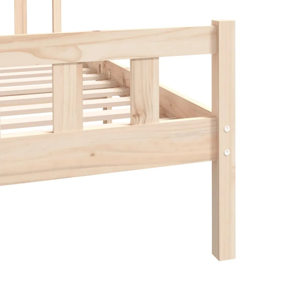 Cadre de lit sans matelas bois massif - 7