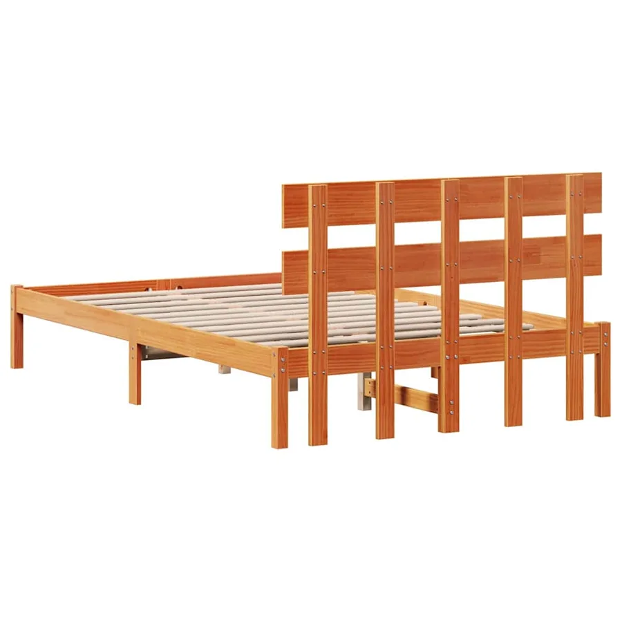 Cadre de lit Marron 140 x 190 cm Bois de pin massif - 7