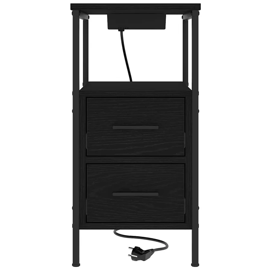 Cabinet de chevet Chêne noir 30 x 48 x 61 cm Bois d'ingénierie - 6