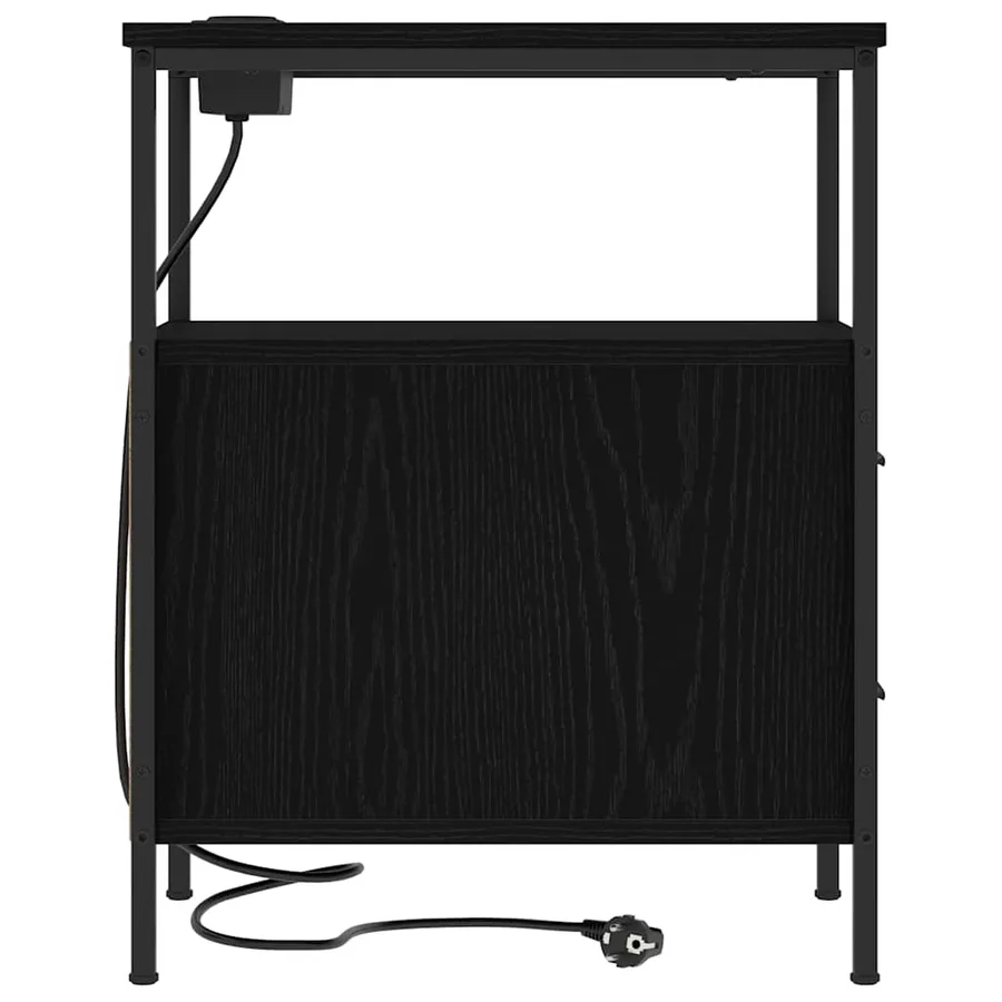 Cabinet de chevet Chêne noir 30 x 48 x 61 cm Bois d'ingénierie - 7