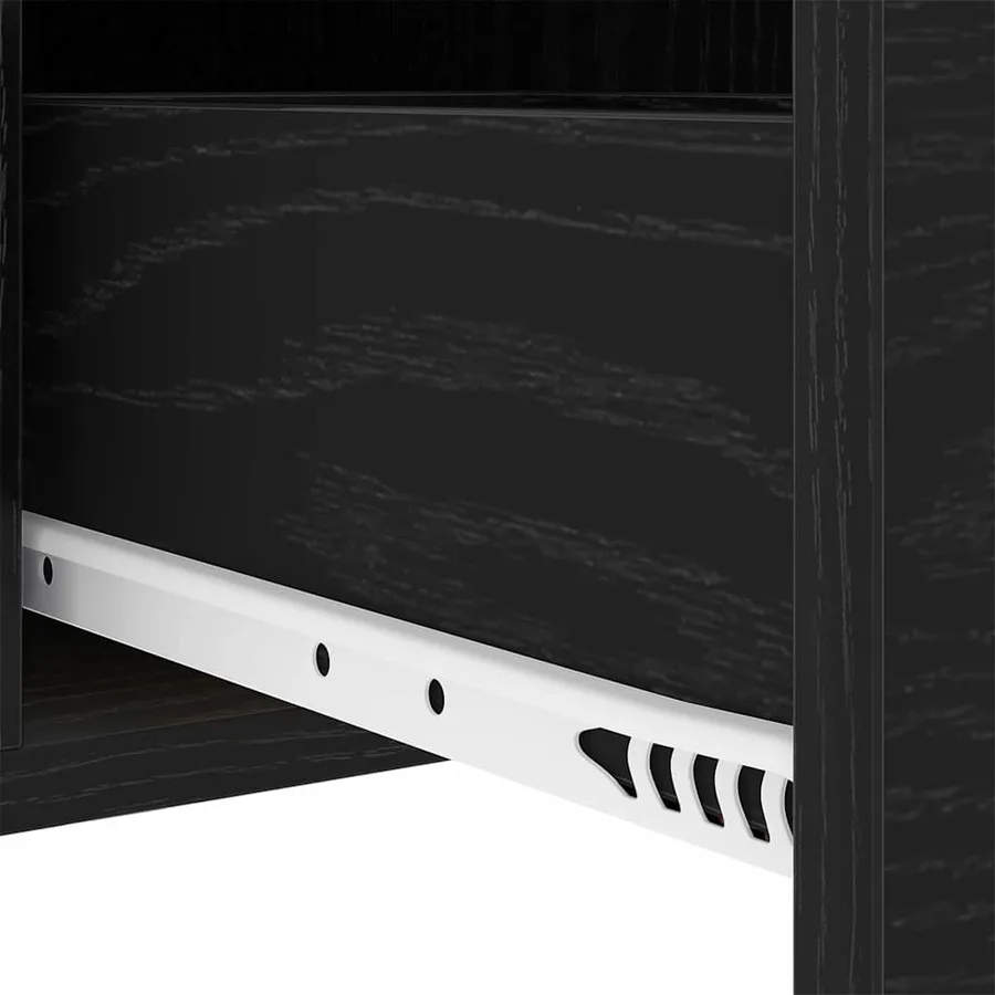Cabinet de chevet Chêne noir 30 x 48 x 61 cm Bois d'ingénierie - 8