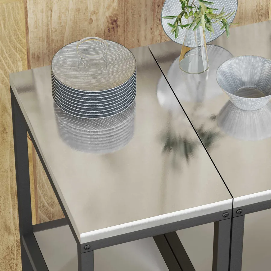 Rangement de cuisine HATTEM Argenté 30 x 50 x 92 cm Acier - 5