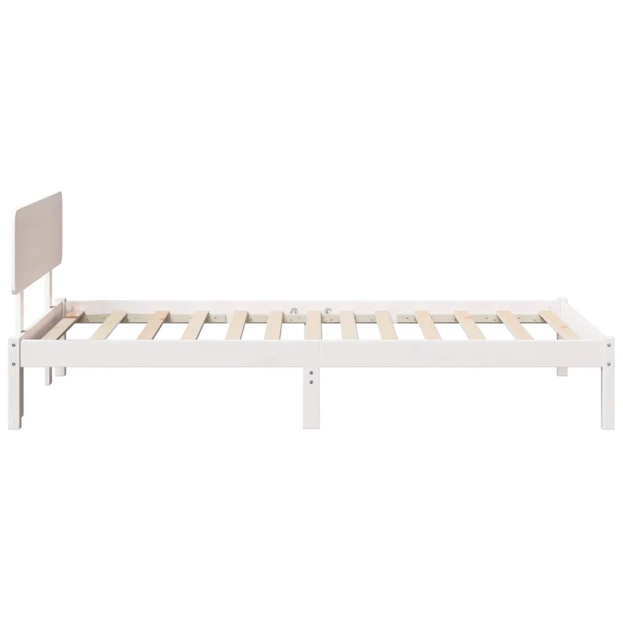 Cadre de lit avec tête de lit Blanc 75 x 190 cm Pin massif - 4