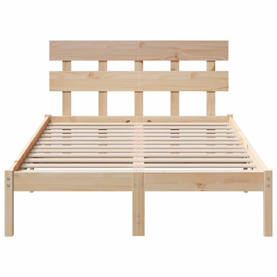 Cadre de lit Marron 140 x 190 cm Bois de pin massif - 5