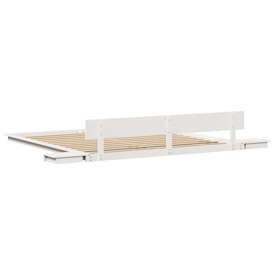Cadre de lit Blanc 180 x 200 cm bois - 7