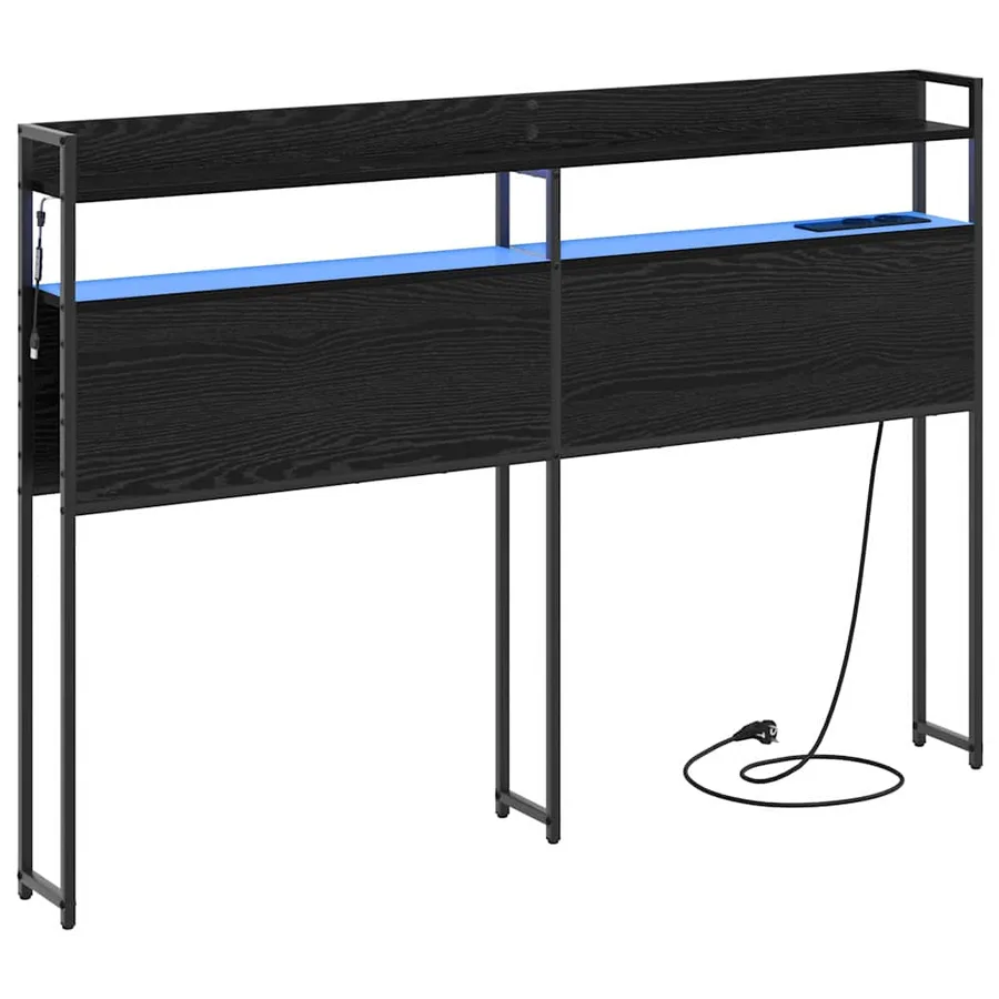 Tête de lit de rangement Chêne noir Bois d'ingénierie - 2