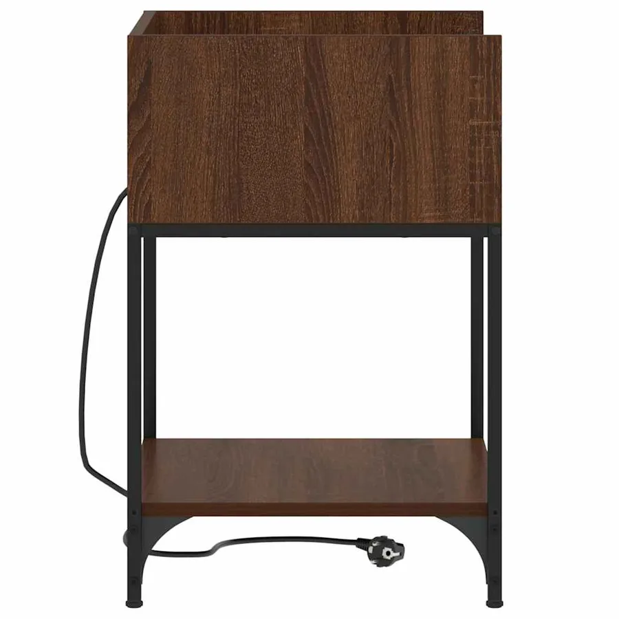 Cabinet de chevet Chêne brun 40 x 40 x 61 cm Bois d'ingénierie - 6