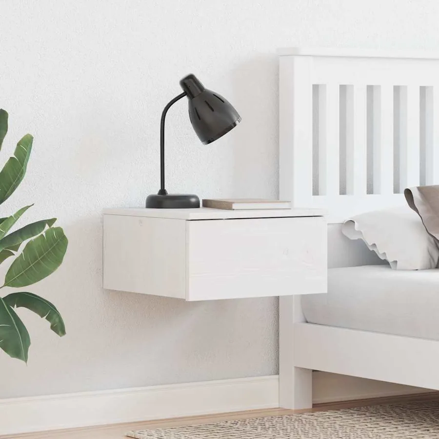 Table de chevet avec tiroir 2 pcs Blanc 37 x 35 x 18,5 cm