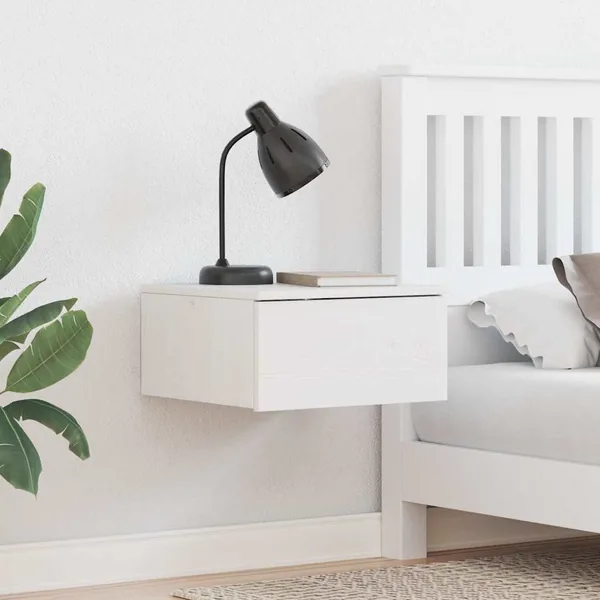 Table de chevet avec tiroir 2 pcs Blanc 37 x 35 x 18,5 cm