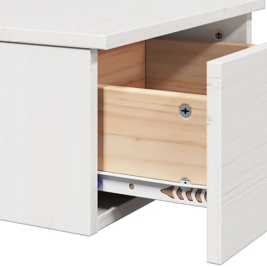 Table de chevet avec tiroir 2 pcs Blanc 37 x 35 x 18,5 cm - 11