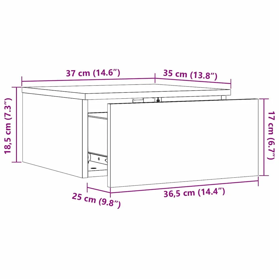Table de chevet avec tiroir 2 pcs Blanc 37 x 35 x 18,5 cm - 14