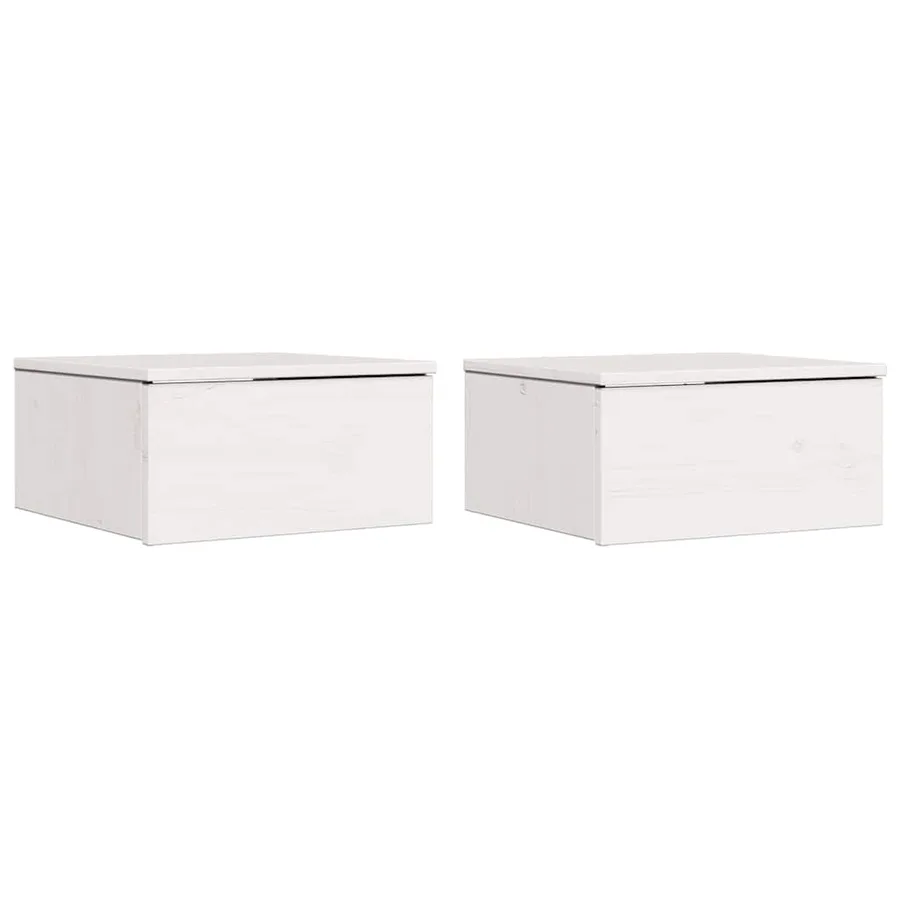 Table de chevet avec tiroir 2 pcs Blanc 37 x 35 x 18,5 cm - 2