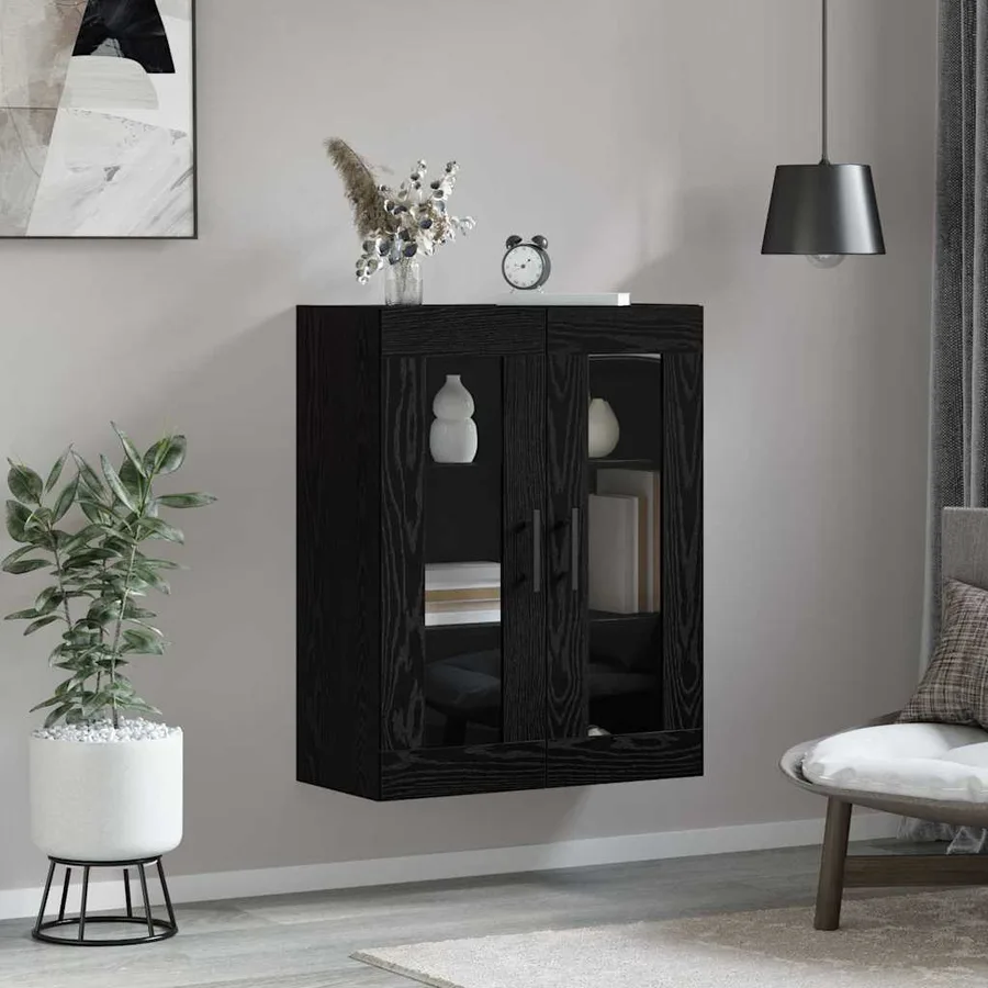 Meuble mural Chêne noir 69,5 x 34 x 90 cm Bois d'ingénierie - 4