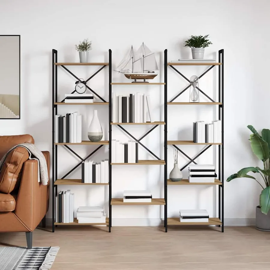 Étagère 156 x 25 x 167 cm Bois d'ingénierie Chêne artisanal