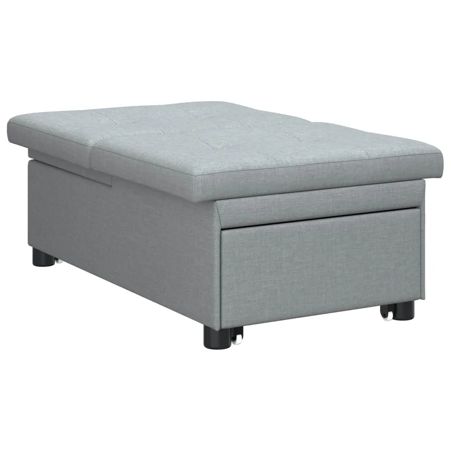 Canapé-lit escamotable Gris clair 194 x 50 x 82 cm tissu - 4