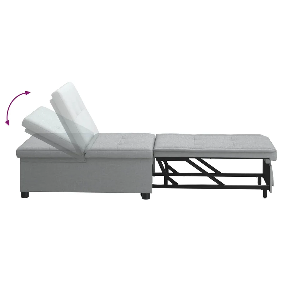 Canapé-lit escamotable Gris clair 194 x 50 x 82 cm tissu - 7
