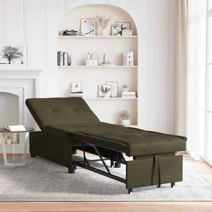 Canapé-Lit Vert armée 194 x 67 x 82 cm Tissu Huahua