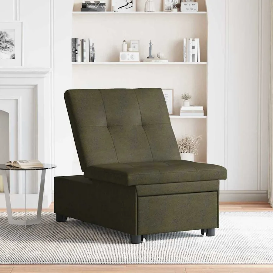 Canapé-Lit Vert armée 194 x 67 x 82 cm Tissu Huahua - 3