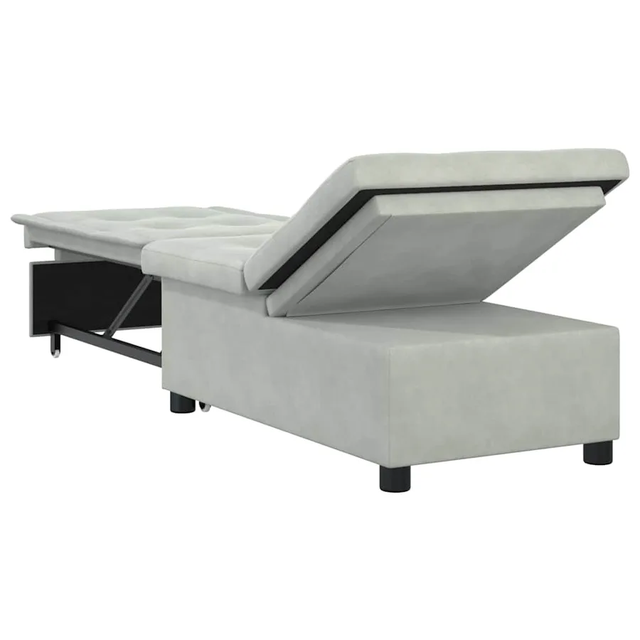Canapé-Lit Gris clair 194 x 67 x 82 cm Velours - 6