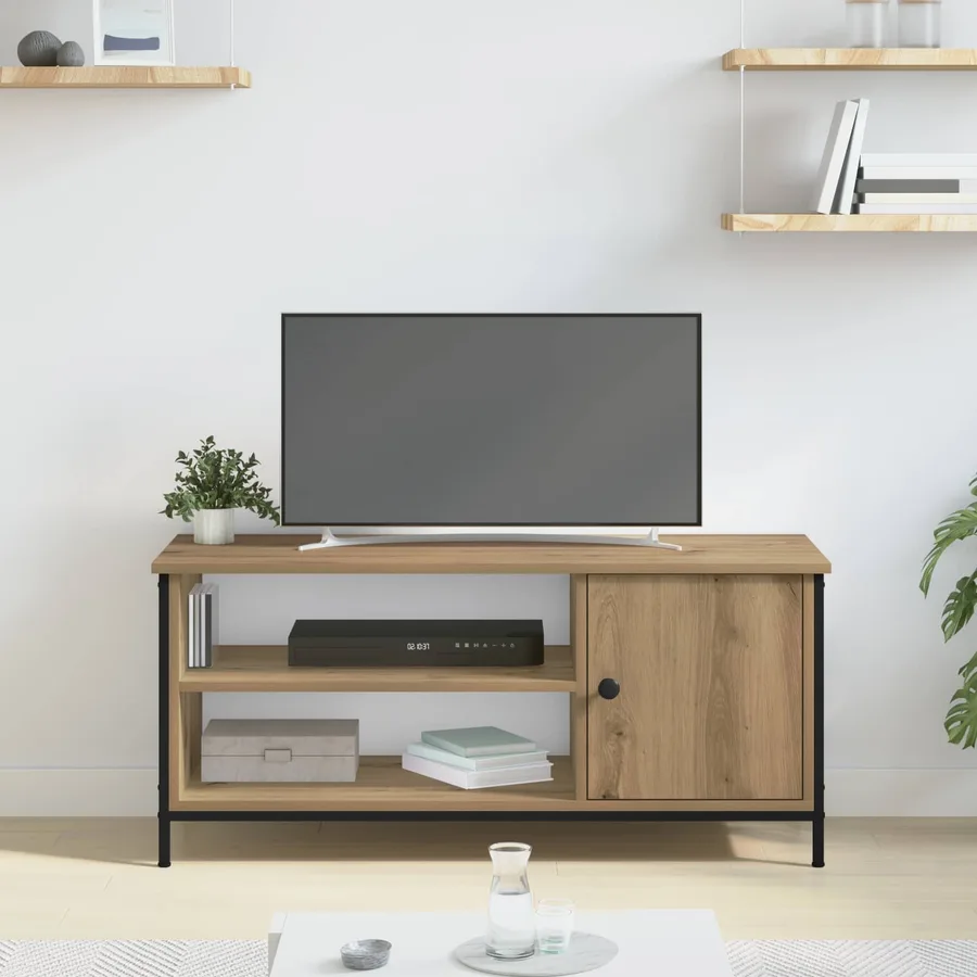 Meuble TV 100 x 40 x 45 cm Chêne artisanal Bois d'ingénierie - 4