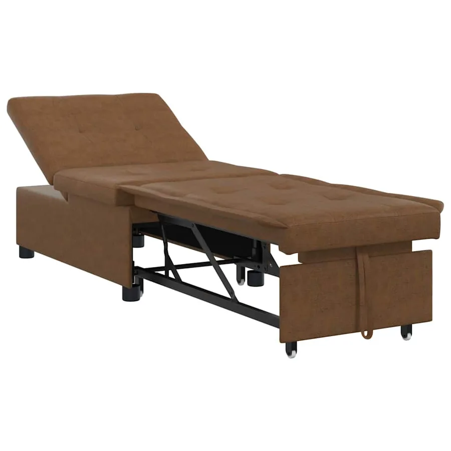 Canapé-Lit Marron 194 x 67 x 82 cm Tissu Huahua - 2
