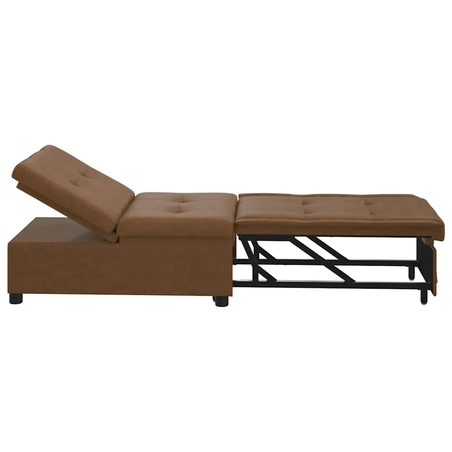 Canapé-Lit Marron 194 x 67 x 82 cm Tissu Huahua - 5