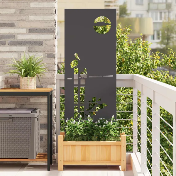 Écran de confidentialité de jardin Fretwork Noir 50 x 140 cm