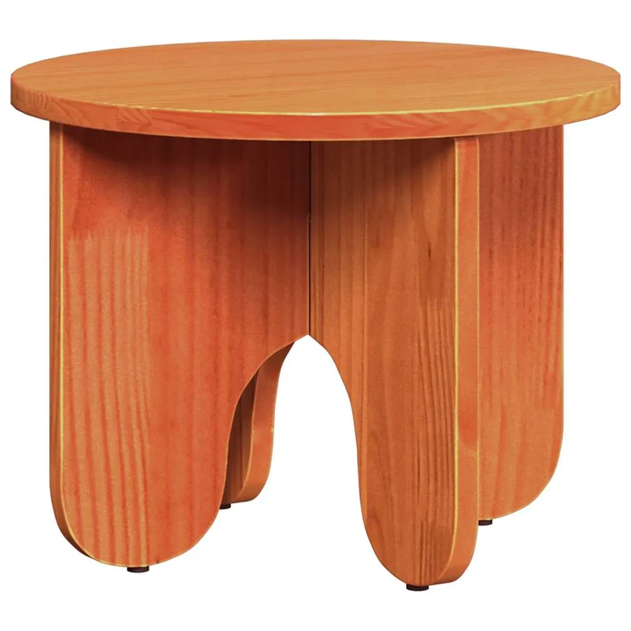 Table basse 2 pcs Brun cire Bois de pin massif - 6