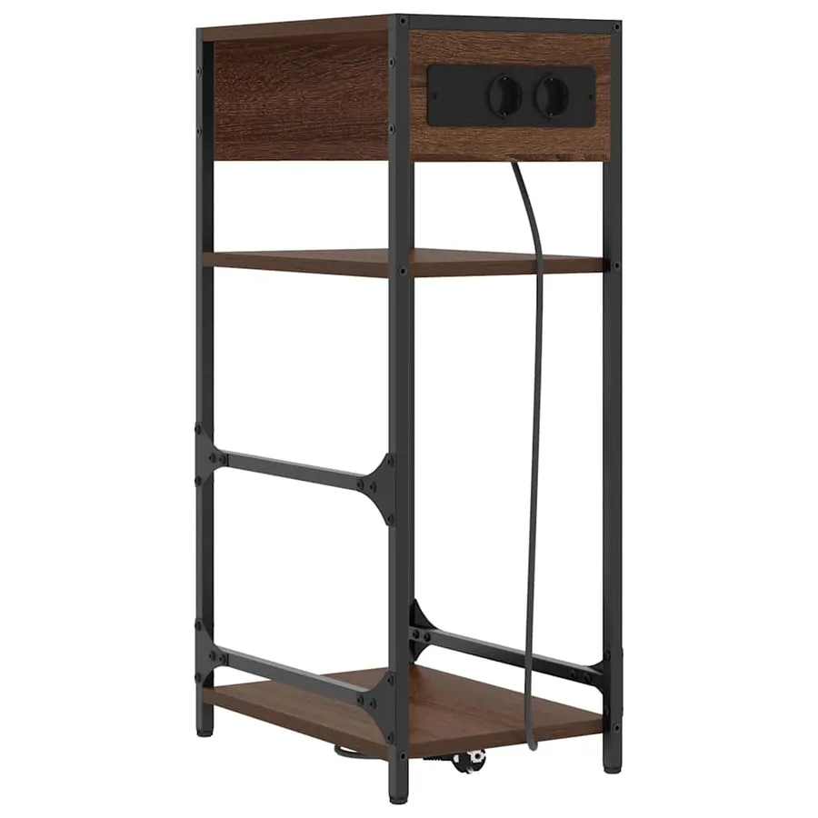 Cabinet de chevet Chêne brun 40 x 27 x 76 cm Bois d'ingénierie - 2