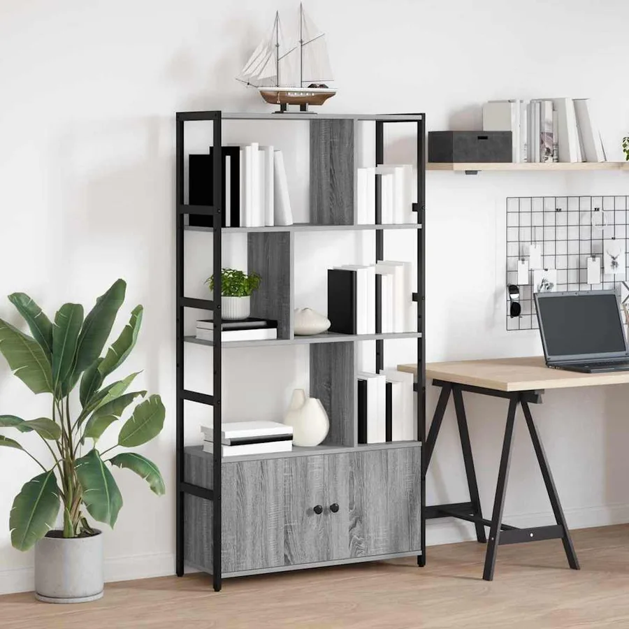 Étagère Sonoma gris 80 x 30 x 155,5 cm Bois d'ingénierie - 4