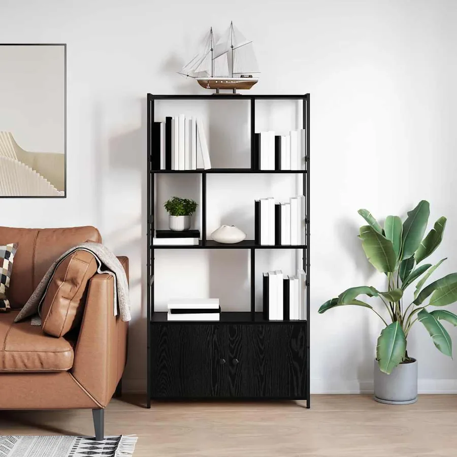 Étagère Chêne noir 80 x 30 x 155,5 cm Bois d'ingénierie