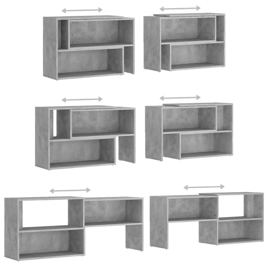 Meuble TV Gris béton 149x30x52 cm Bois d'ingénierie - 6