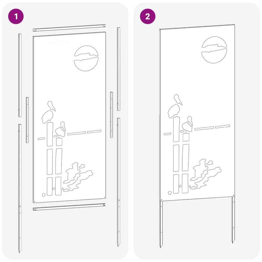 Écran de confidentialité de jardin Fretwork Argenté 50 x 140 cm - 9