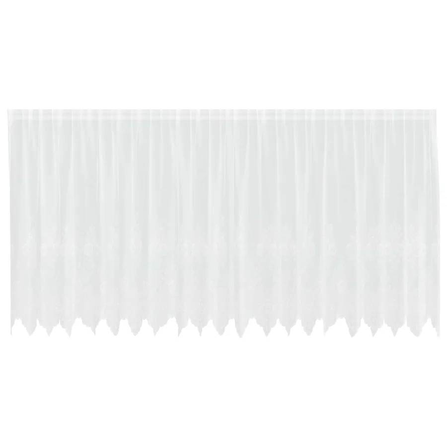 Rideau en Dentelle Floral Blanc 140 x 500 cm Polyester - 2