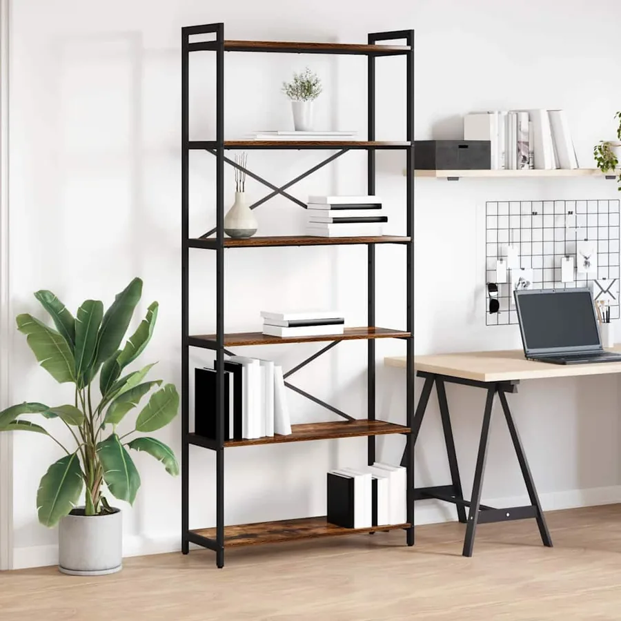 Étagère Chêne fumé 80 x 30 x 189,5 cm Bois d'ingénierie
