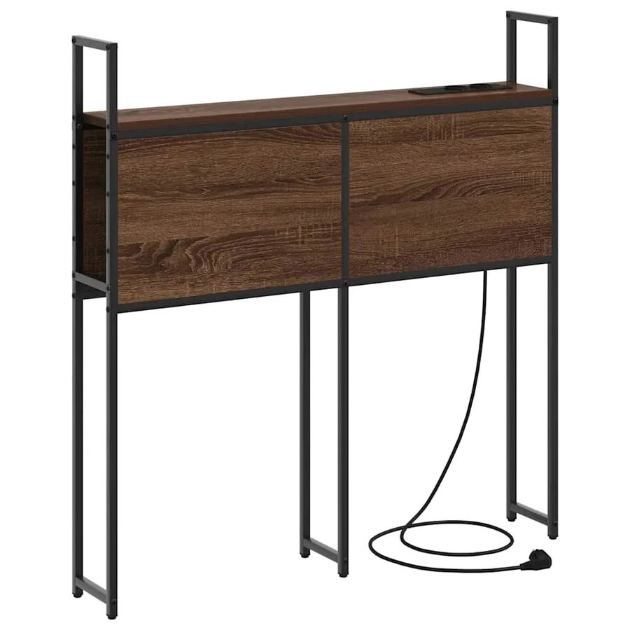 Headboard de Rangement avec Station de Charge Chêne marron - 2