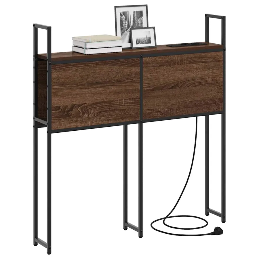 Headboard de Rangement avec Station de Charge Chêne marron - 3