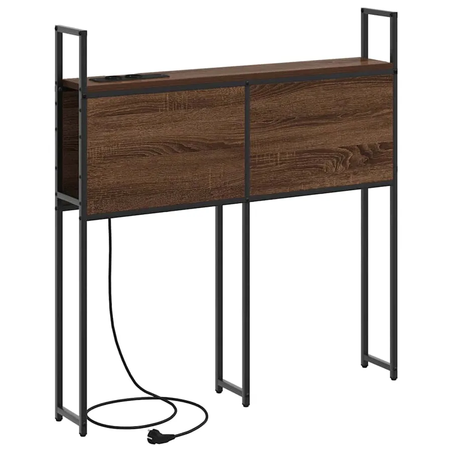 Headboard de Rangement avec Station de Charge Chêne marron - 7
