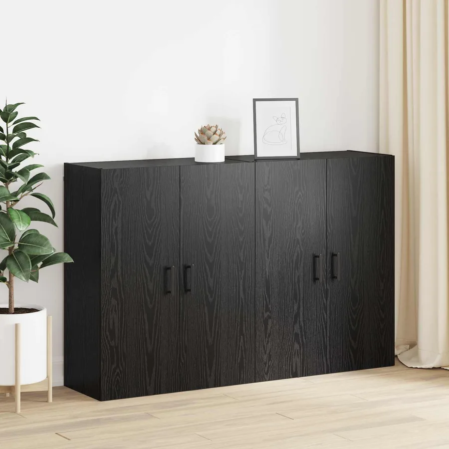 Armoire Murale Montage mural 2 pcs Chêne noir 69,5 x 34 x 90 cm - 4