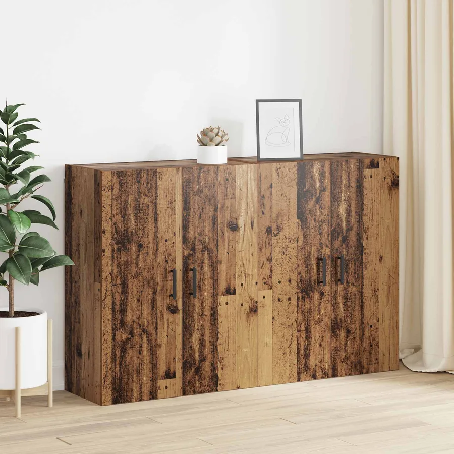 Armoire Murale 2 pcs Bois ancien 69,5 x 34 x 90 cm - 4