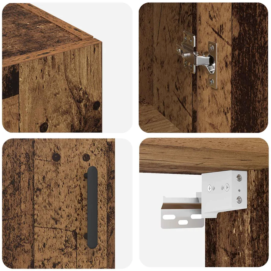 Armoire Murale 2 pcs Bois ancien 69,5 x 34 x 90 cm - 8