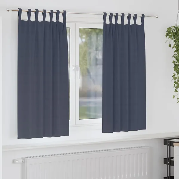 Rideaux occultants avec anneaux 2 pcs Anthracite 175 x 140 cm