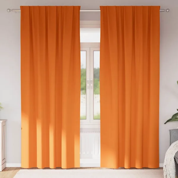 Rideaux occultants avec anneaux 2 pcs Orange vif 260 x 140 cm