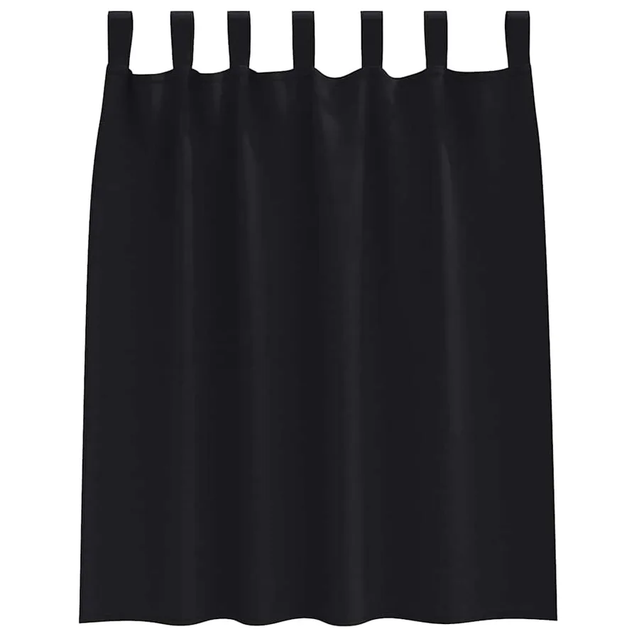 Rideaux occultants avec anneaux 2 pcs Noir 140 x 140 cm - 4
