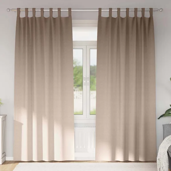 Rideaux occultants avec anneaux 2 pcs Taupe 225 x 140 cm