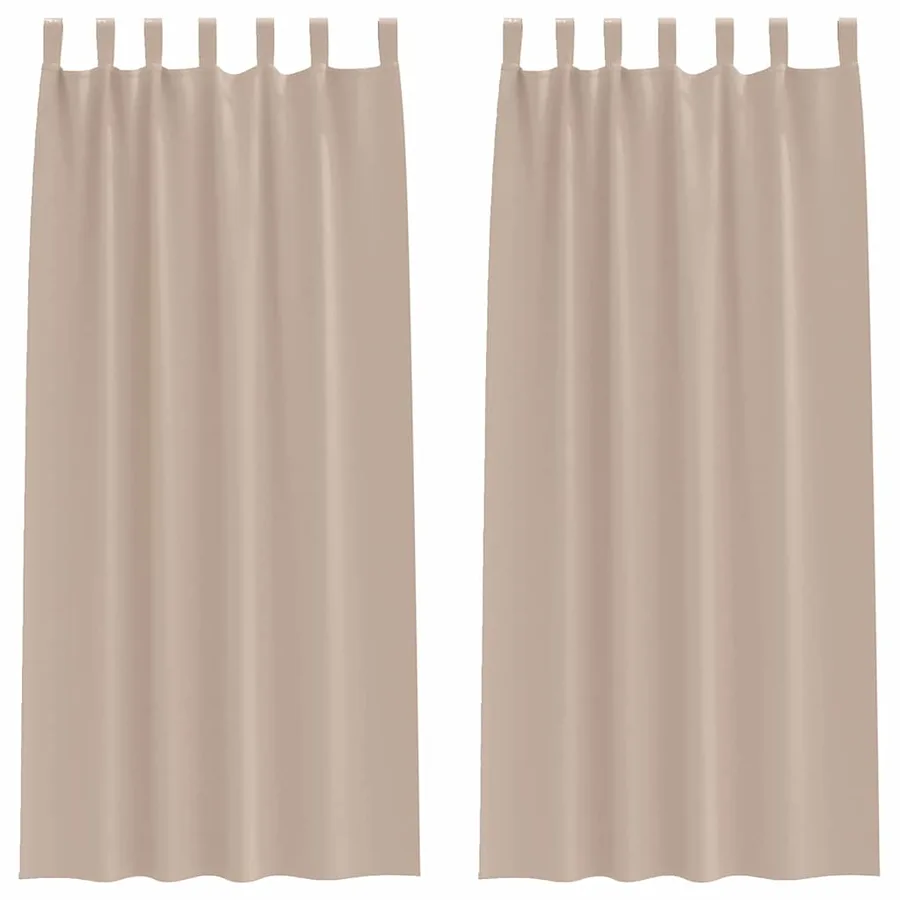 Rideaux occultants avec anneaux 2 pcs Taupe 225 x 140 cm - 2
