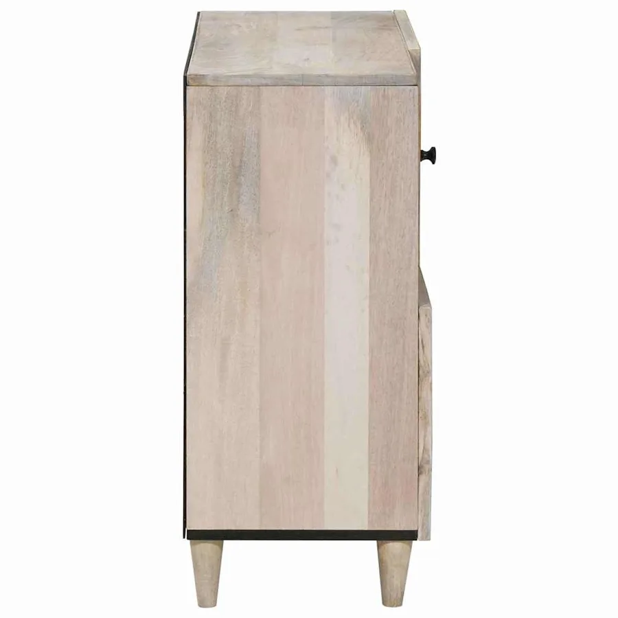 Buffet Blanc Blanchi 80 x 33 x 75 cm Bois de mangue massif - 4