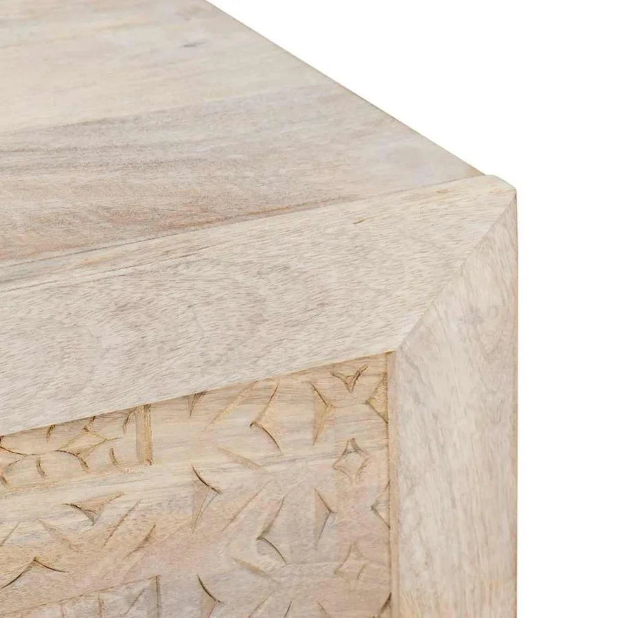 Buffet Blanc Blanchi 80 x 33 x 75 cm Bois de mangue massif - 6